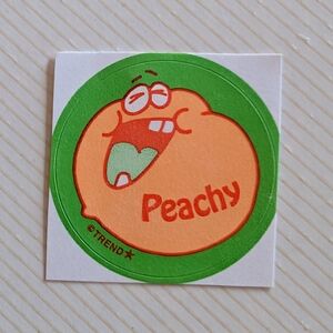 10/$25 Peach "Peachy" Scratch & Sniff Retro Sticker